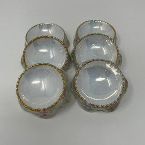 Antique 6 Haviland France Floral Porcelain Individual Salt Dip Cellar, Aesthetic